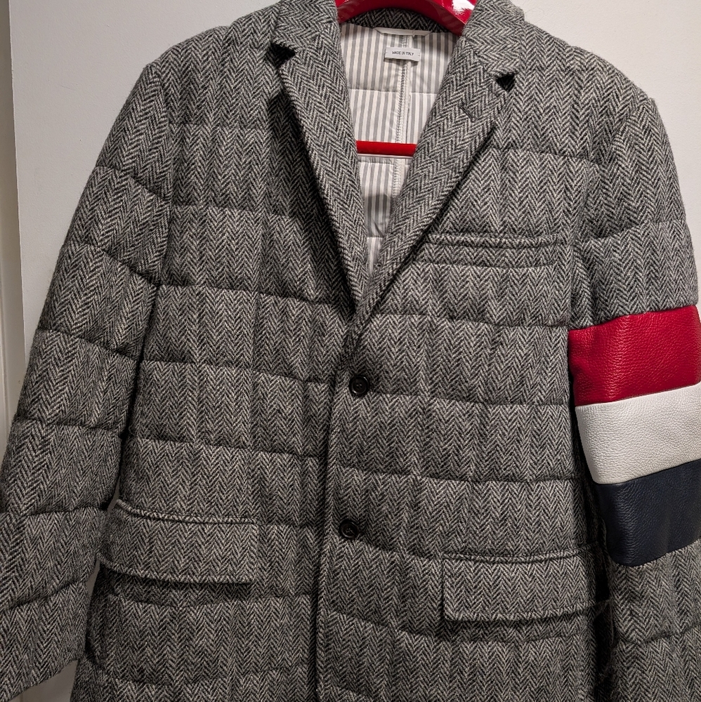 Thom Browne Men's Gray Quilted Jacket